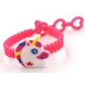 Roze eenhoorn armband PVC schattig cartoon hart verstelbare polsband detailweergave voor kinderen - Eenhoorn 3-Gats Polsband 17