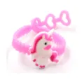 Leuke roze siliconen eenhoorn armband met verstelbare hartjesband voor kinderen. - Eenhoorn 3-Gats Polsband 18