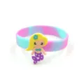 Colorful silicone bracelet with cute cartoon mermaid charm, perfect kids fashion accessory. - Mermaid Style 1