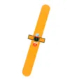 Bracelet slap spatial mignon pour enfants, bracelet en silicone orange avec satellite. - Bracelet Claque Satellite