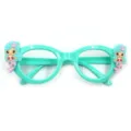 Lindo niños color caramelo sirena decorativo gafas marco juguete regalo accesorio - Verde