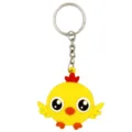 Süßer gelber Küken Silikon Schlüsselanhänger mit Metallring als tolles Partygeschenk. - Huhn