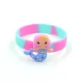 Colorful silicone bracelet with cute cartoon mermaid charm, ideal for kids daily wear. - Mermaid Style 3