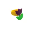 Kinder süßer Cartoon Tulpen Ring, bunter Kunststoff Ring für Party Geschenk und Deko. - Blumenring 04