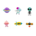 Niedliches Weltraum PVC weiche Gummi Anhänger Set mit Planeten Astronaut Rakete Spielzeug - Zufällig Gemischte Clip-Ohrringe / 2 Stück/Set