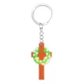 Oster Kreuz Schlüsselanhänger süß Silikon Blume Anhänger Party Geschenk Metall Schlüsselring - Blume