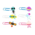 Niedliche Weltraum Büroklammern Set PVC weicher Gummi Cartoon Astronaut Rakete Briefpapier - Zufällige Mix-Lesezeichen