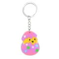 Süßer Osterküken schlüpft aus Ei Schlüsselanhänger, bunter Cartoon Silikon Ring Geschenk. - Ei