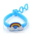 Kinderen siliconen armband met schattige regenboog wolk bedel en verstelbare hartriem. - Regenboog 3-Gats Polsband 20