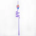 Creative purple PVC mermaid spiral straw for children party decoration and daily drink use. - Purple