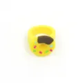 Süßer Cartoon Donut Ring,weiches PVC Kinderspielzeug Schmuck Geschenk,gelbes Dessert Design. - Gelb
