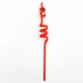 Creativa pajita de plastico rizada flamenco rojo para bebidas de fiesta y regalos. - Rojo