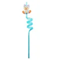 Detalle de pajita de beber rizada de plástico azul con decoración de conejo lindo para fiestas. - Conejo Azul Claro