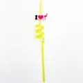 Pajita para beber flamenco de PVC creativa, ideal para fiestas infantiles y decoracion. - Amarillo