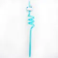 Pajita para beber de PVC alpaca creativa con lindo diseño de dibujos animados para fiestas. - Azul claro