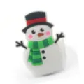 Cute Christmas snowman ring for kids, soft rubber cartoon ring toy, holiday party gift. - Snowman