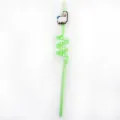 Pajita de beber alpaca de PVC creativa con diseño en espiral verde fiesta infantil - Verde