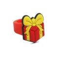 Cute red yellow gift box silicone ring for kids, soft rubber Christmas toy jewelry gift. - Gift Style