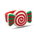 Christmas candy silicone ring for kids, red white swirl design holiday festive party gift toy - Candy Style