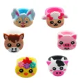 Süße Cartoon-Tiere Silikonringe Set, Bauernhof PVC weiche Gummi Fingerringe für Kinder Geschenke. - Nutztier Ring Zufällig