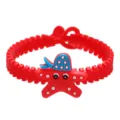 Schattige cartoon zeester PVC rits armband voor kinderen, verstelbare rode silicone. - Rode Zeester (Stijl 02)