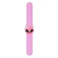 Cute pink cartoon animal silicone slap bracelet for kids, fun snap wristband toy gift. - Style 03 (Pink Cat)