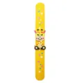 Kids yellow slap bracelet with cute cartoon giraffe and colorful star patterns, fun toy. - Yellow Giraffe Slap Bracelet