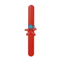 Close-up detail shot of a cute red starfish slap bracelet with a blue polka dot bandana. - Starfish Style (Style 01)