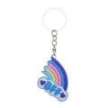 Detail view of a cute cloud rainbow BFF keychain accessory made of soft PVC rubber. - Rainbow Friends 03