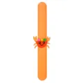 Close-up detail of the cute orange silicone slap bracelet featuring a lovely cartoon crab. - Crab Style (Style 03)