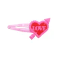Pink love heart hair clip sweet PVC snap barrette for girls cute Valentine hair accessories - Hair Clip 02