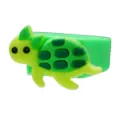 Cute cartoon turtle PVC soft rubber ring detail, green animal finger toy for kids and gifts. - Sea Turtle Ring