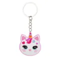 Leuke cartoon kat eenhoorn PVC zacht rubberen sleutelhanger met metalen ring voor autosleutels. - Schattige Huisdier Sleutelhanger 06