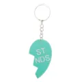 Cute PVC soft rubber split heart keychain for best friends, durable metal ring and chain accessory. - Letters BFF 01