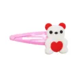 Pink cute bear hair clip for girls, sweet red heart hair accessory children bb hair clip - Hair Clip 04