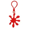 Rode verfspat PVC sleutelhanger detailweergave, schattige tas charm accessoire voor kinderen. - Verfspat Gloeilamp Sluiting