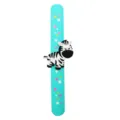 Simpatico braccialetto slap zebra per bambini, bracciale verde con stelle giocattolo bimbo - Braccialetto Slap Zebra Ciano