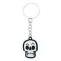Schattige cartoon schedel sleutelhanger, PVC hanger met metalen ring voor auto sleutels. - Skelet Stijl (09)