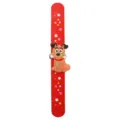 Braccialetto slap rosso con simpatico cane e stelle colorate per bambini giocattolo. - Braccialetto Slap Cane Rosso