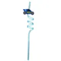Blue racing car PVC decoration spiral plastic drinking straw detail view for party - Light Blue