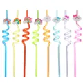Set de pajitas para beber locas con nube de arco iris colorido para fiesta infantil de plástico. - Pajitas de Nube Arcoíris Mezcladas al Azar