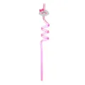 Pink cloud drinking straw children cartoon plastic spiral straw party supply item - Cloud Pink