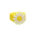 Süßes Cartoon Sonnenblume Ring Kinder weich PVC Schmuck gelbe Gänseblümchen Spielzeug - Sonnenblume Ring