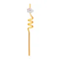 Cute cartoon cloud spiral drinking straw yellow plastic straw for party and children - Cloud Orange