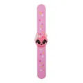 Braccialetto slap in silicone rosa con musetto di animale e motivi di stelle colorate. - Stile 04 (Animale Rosa)
