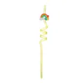 Colorful rainbow cloud spiral plastic straw for kids party, fun transparent drinking straw. - Rainbow Yellow