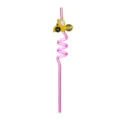 Bunte Cartoon Baustellenfahrzeug pinke Spiral Kunststoff Trinkhalme für Kinder Party. - Rosa