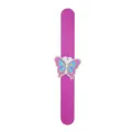 Joli bracelet slap papillon pour enfants, bracelet snap en silicone violet cadeau. - Bracelet Slap Papillon 01