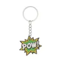 Porte-clés PVC design POW style bande dessinée de dessin animé avec anneau et chaîne en métal. - Porte-clés en Métal POW