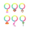 Kleurrijke spiraal haarelastiekjes voor kinderen met schattige PVC bedels, haaraccessoires. - Telefoonkabel Haarelastiek Willekeurige Mix